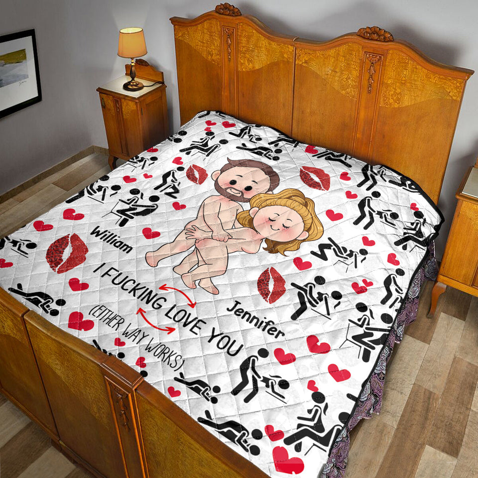 I Love You - gift for husband, wife, boyfriend, girlfriend - Personalized Quilt