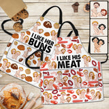 I Like her Buns, I Like His Meat - Personalized Couple Apron