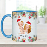 Christmas Is Coming - Personalized Couple Accent Mug