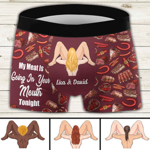 My Meat Is Going In Your Mouth - gift for husband, wife, boyfriend, girlfriend - Personalized Men’s Boxer Briefs