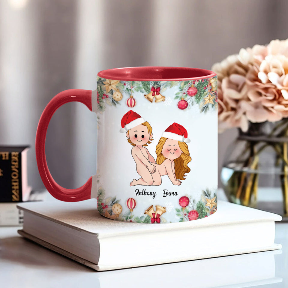 Christmas Is Coming - Personalized Couple Accent Mug