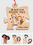 You Are My Missing Piece - gift for husband, wife, boyfriend, girlfriend - Personalized 2 Layered Piece Ornament