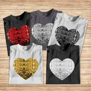 I Love You - gift for husband, wife, boyfriend, girlfriend - Personalized Sequin T-shirt