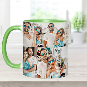 Cartoonize Photos Collage - gift for boyfriend, girlfriend, wife, husband - Personalized Accent Mug