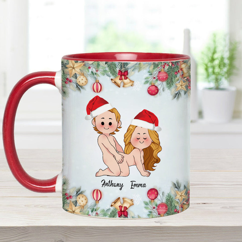 Christmas Is Coming - Personalized Couple Accent Mug