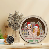 Merry Christmas In Poundtown - gift for girlfriend, boyfriend, husband, wife - Personalized 2 Layered Wood Sign / Wood Plaque