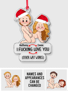 I Love You - Personalized Couple Ornament