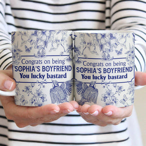 Congrats On Being My Girlfriend / Boyfriend / Wife / Husband You Lucky - gift for husband, boyfriend, wife, girlfriend - Personalized Mug