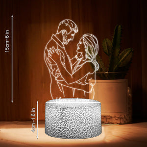 I Love You Forever - Personalized Couple Shaped Plaque Light Base