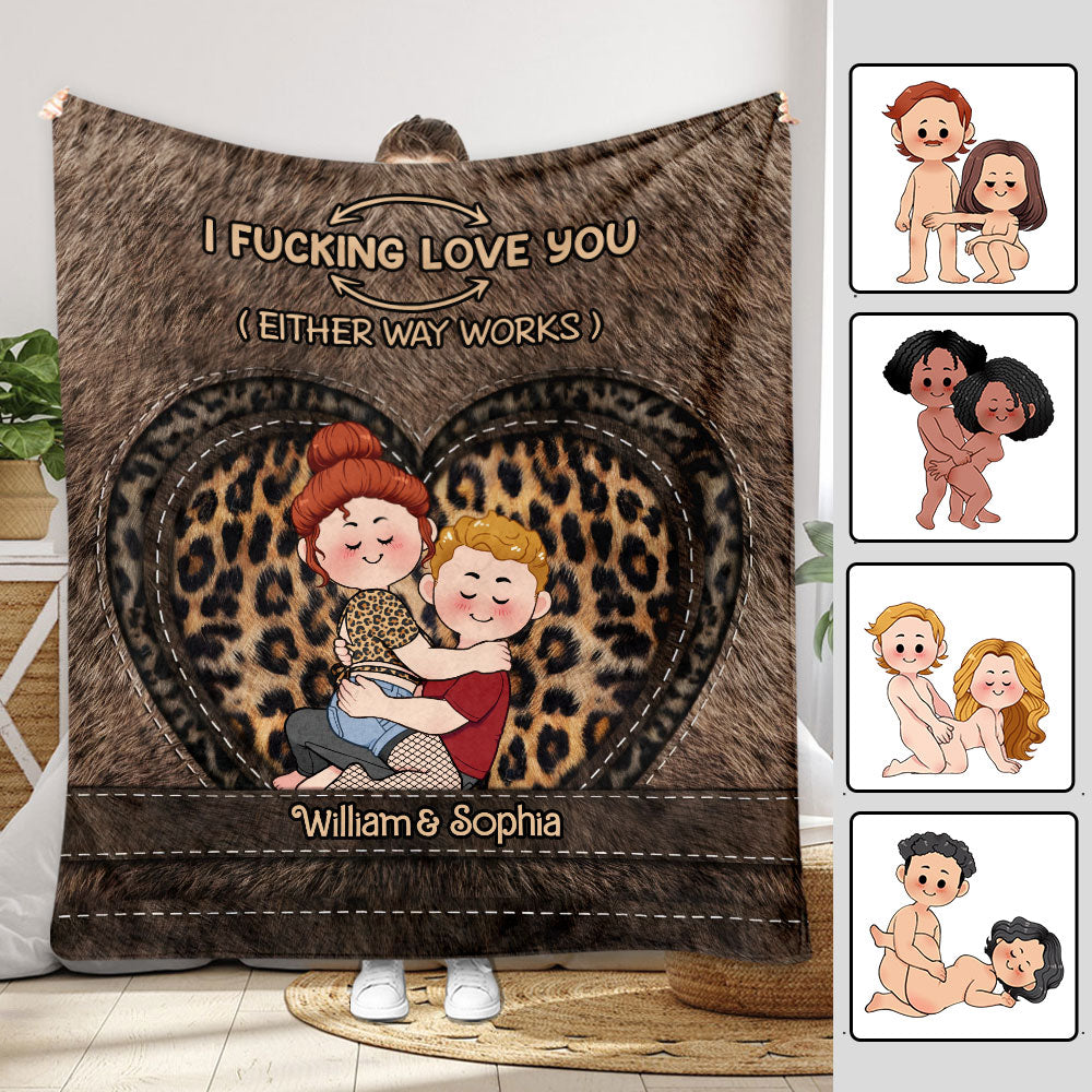 I Love You - Personalized Couple Blanket