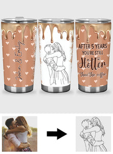 Hotter Than This Coffee - Personalized Couple Tumbler