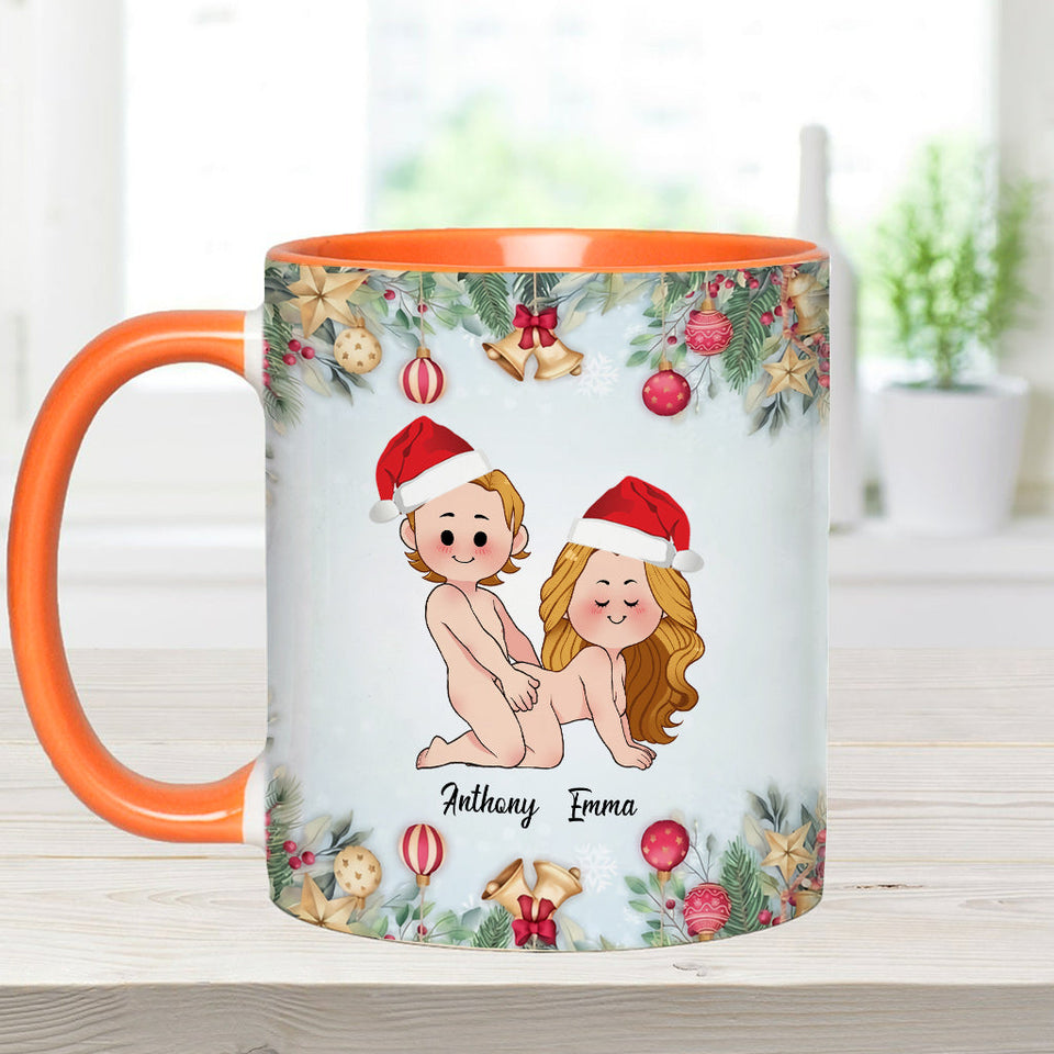 Christmas Is Coming - Personalized Couple Accent Mug