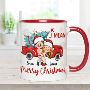 Bend Me Over I Mean Merry Christmas - Personalized Couple Accent Mug