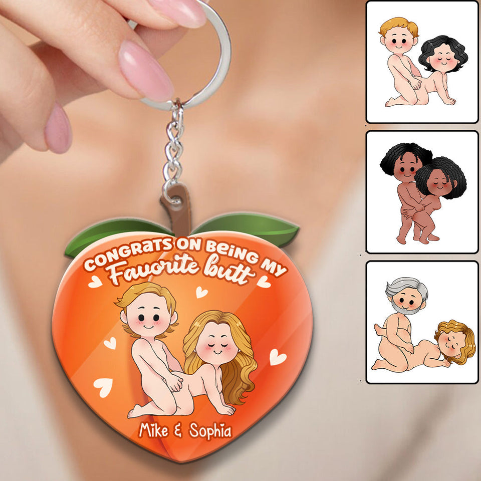 Congrats On Being My Favorite - gift for husband, wife, boyfriend, girlfriend - Personalized Keychain