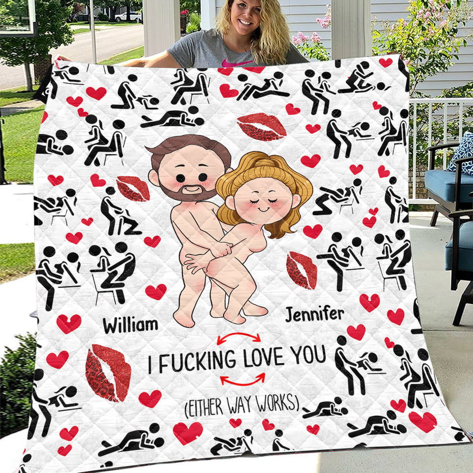 I Love You - gift for husband, wife, boyfriend, girlfriend - Personalized Quilt