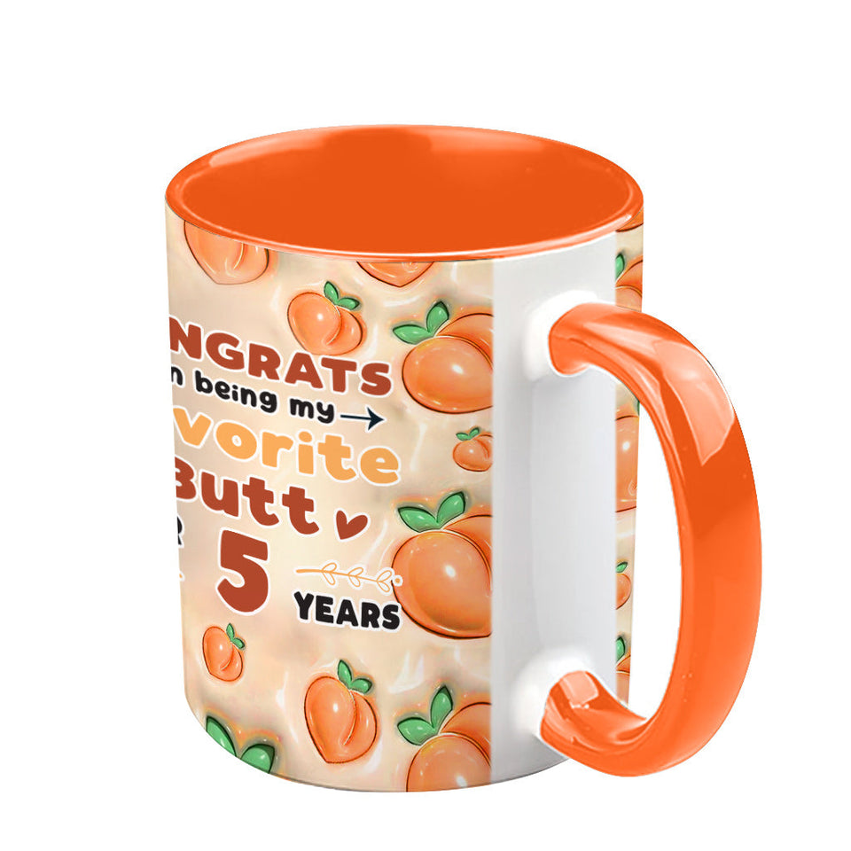 Congrats On Being My Favorite Butt - gift for husband, wife, boyfriend, girlfriend - Personalized Accent Mug