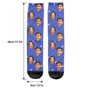 Custom Face Party Pattern - Personalized Couple Socks