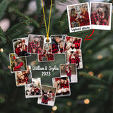 Photo Couple Heart - Personalized Couple Transparent Ornament