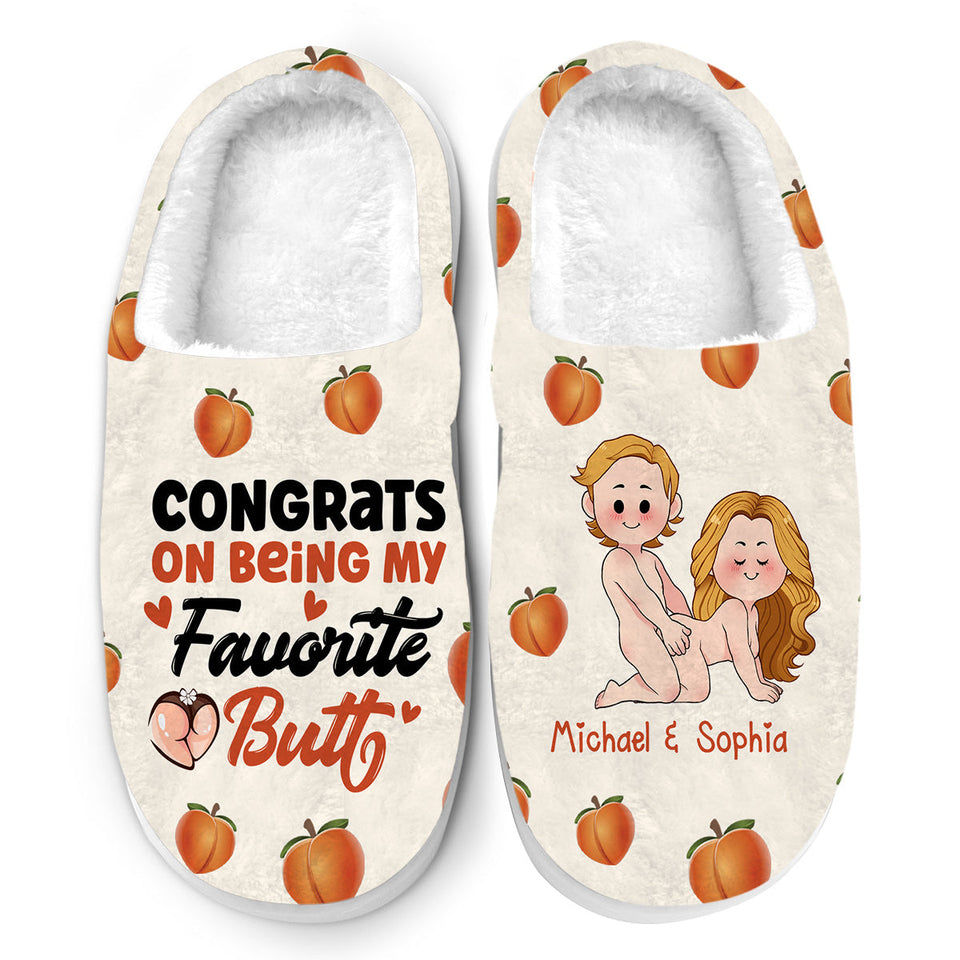 Congrats On Being My Favorite - gift for wife, husband, boyfriend, girlfriend - Personalized Slippers