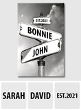 Vintage Street Sign - Personalized Couple Canvas And Poster