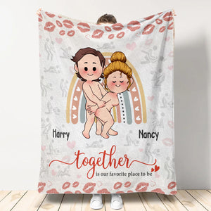 Together Is Our Favorite Place To Be - Personalized Couple Blanket