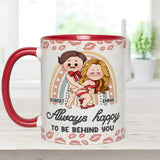 Always Happy To Be Behind You - Personalized Couple Accent Mug