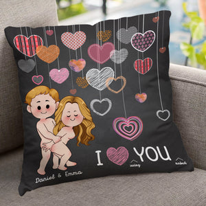 I Love Seing You Naked - Personalized Couple Throw Pillow