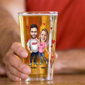 Congrats On Being My Husband Boyfriend - Personalized Couple Beer Glass