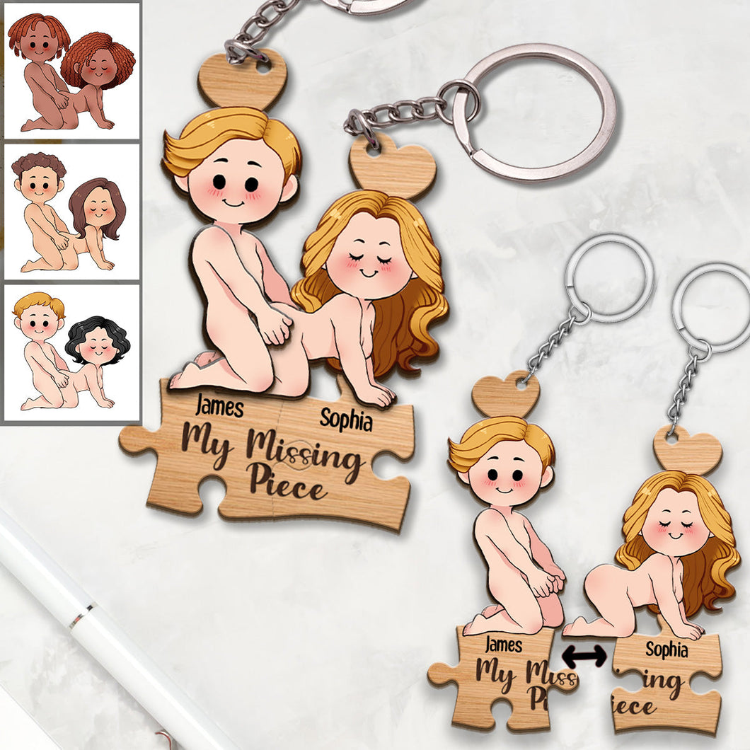 My Missing Piece - Personalized 3 Layered & 1 Layered Couple Keychain