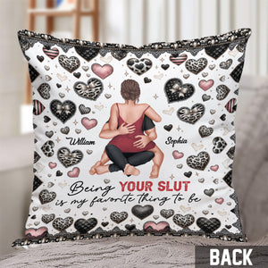 My Favorite Thing To Be - Personalized Couple Throw Pillow