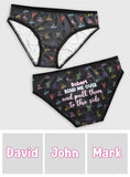 Bend Me Over And Pull Them To The Side - Personalized Couple Lace Border Women Briefs