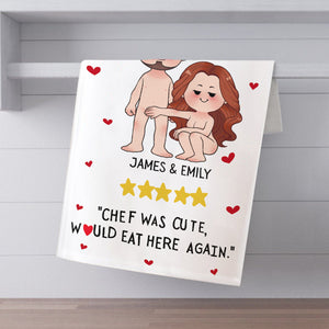 Chef Was Cute, Would Eat Here Again - Personalized Couple Towel