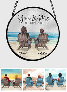 We Got This - Personalized Couple Stained Glass Suncatcher