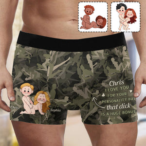 I Love You For Your Personality Naughty Couple - Personalized Couple Men’s Boxer Briefs