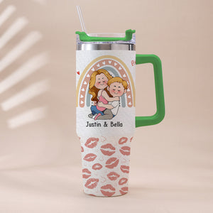 I Fucking Love You Either Way Works - Personalized Couple Tumbler With Handle