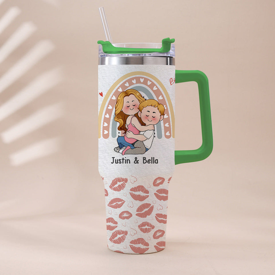 I Fucking Love You Either Way Works - Personalized Couple Tumbler With Handle