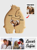 Bear Couple - Personalized Couple Wooden Art Puzzle