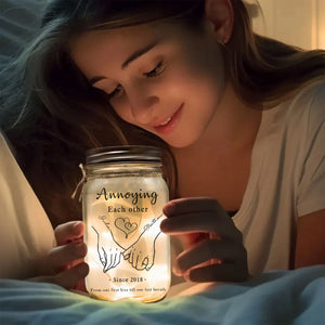 Together Forever From Our First Kiss Till Our Last Breath - Personalized Couple Mason Jar Light