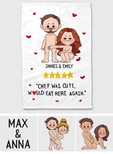 Chef Was Cute, Would Eat Here Again - Personalized Couple Towel