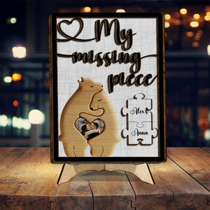 My Missing Piece - Personalized Couple 2 Layered Wood Sign / Wood Plaque