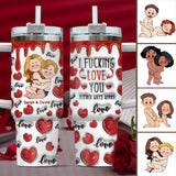 I Love You - Personalized Couple Tumbler With Handle