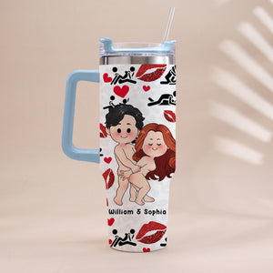 I Love You - Personalized Couple Tumbler With Handle