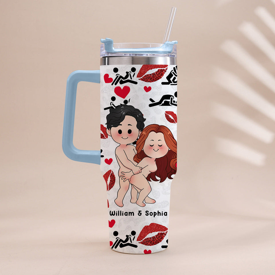 I Love You - Personalized Couple Tumbler With Handle