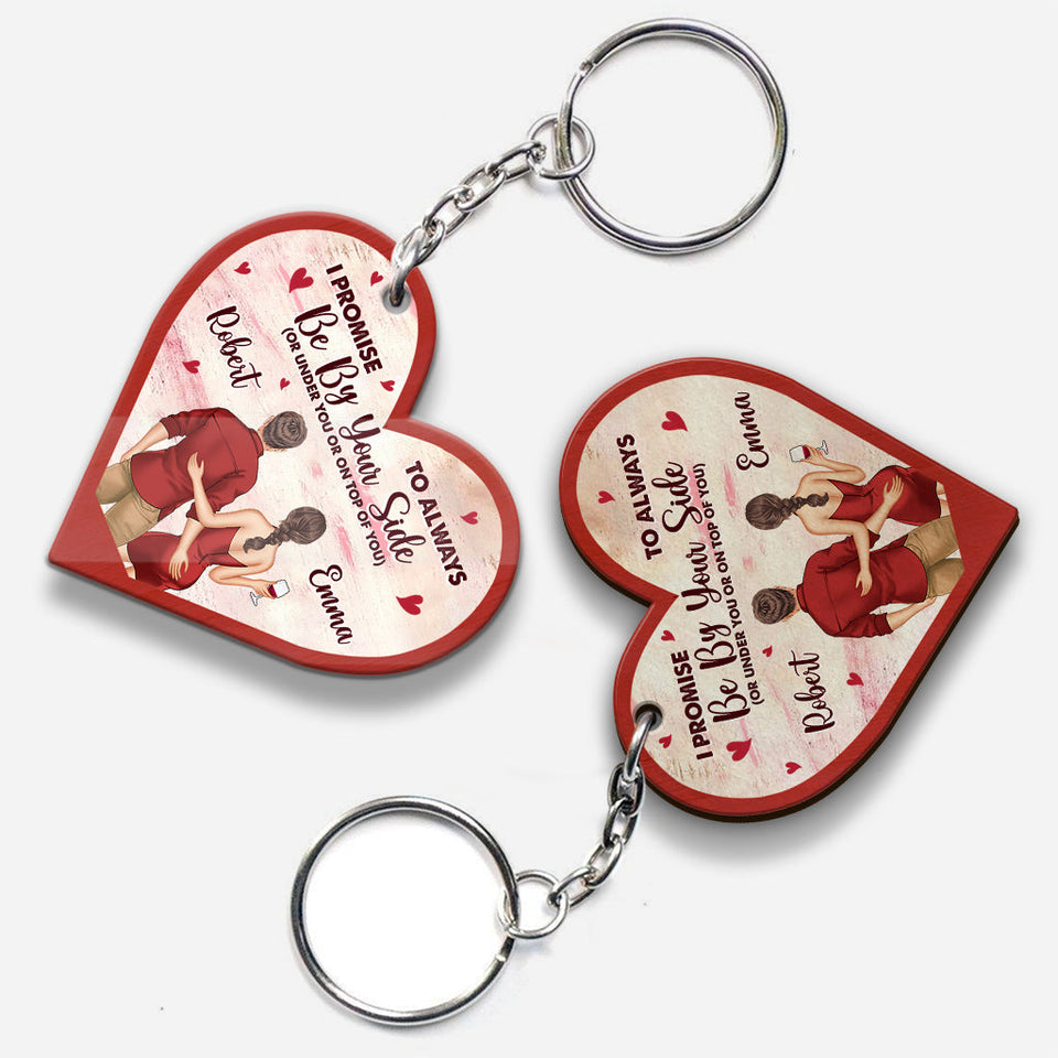 I Promise To Always Be By Your Side - Personalized Couple Keychain