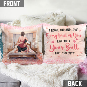 I Adore You And Love Every Part Of You - Personalized Couple Throw Pillow