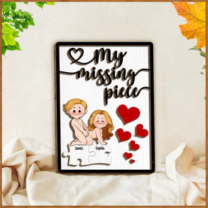 My Missing Piece - Personalized Couple 2 Layered Wood Sign / Wood Plaque