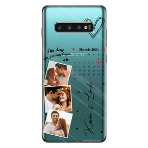 The Day Our Journey Began Photos & Calendar Custom - Personalized Couple Clear Phone Case