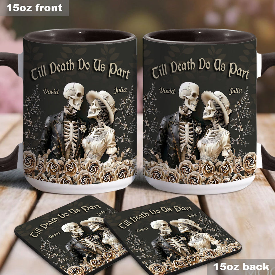 Till Death Do Us Part - Personalized Couple Accent Mug