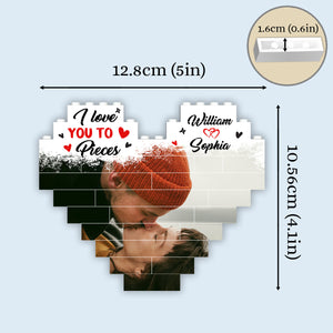 You Are The Missing Piece To My Heart - Personalized Couple One-sided Heart Building Brick Blocks