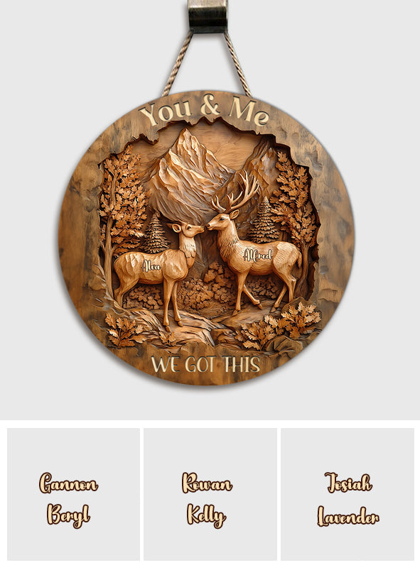 We Got This - Personalized Couple Round Wood Sign